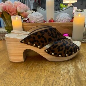 PAIGE Jules Crisscross Platform Sandals in genuine calf hair Size 7.5